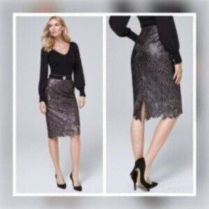 NWOT White House Black Market Lace Pencil Skirt